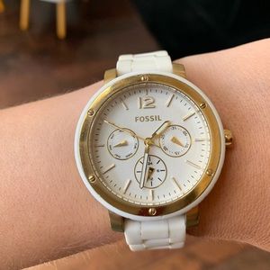 Fossil white&gold women’s watch